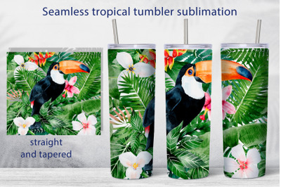 Tropical seamless tumbler wrap design Animal sublimation png