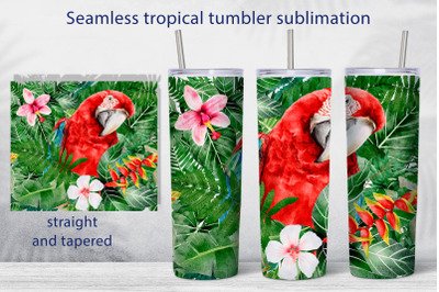 Tropical seamless tumbler wrap design Animal sublimation png