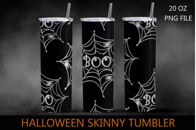 Halloween tumbler wrap with spider web, Boo sublimation png