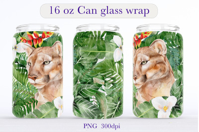 Tropical Libbey Glass can wrap design Summer sublimation png