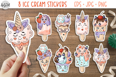 Ice Cream Sticker Bundle | 8 Sweets Stickers