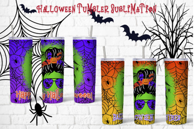 Halloween tumbler sublimation | Halloween messy bun