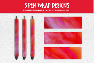 Red Marble Pen Wrap Design Sublimation or Waterslide