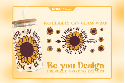 Be you SVG Can Glass Wrap SVG 16oz Libbey Beer