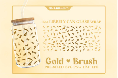 Gold Brush SVG Can Glass Wrap SVG 16oz Libbey Beer