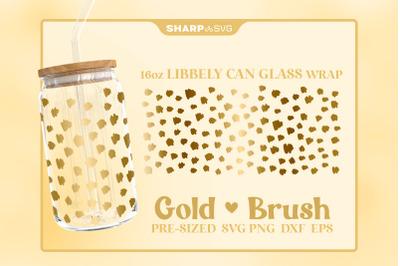 Gold Brush SVG Can Glass Wrap SVG 16oz Libbey Beer