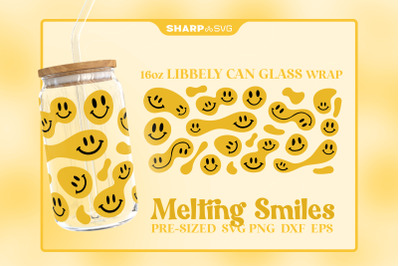 Melting Smiles SVG Can Glass Wrap SVG 16oz Libbey Beer