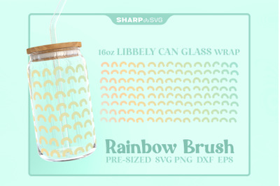 Rainbow Brush SVG Can Glass Wrap SVG 16oz Libbey Beer