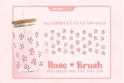 Rose Brush SVG Can Glass Wrap SVG 16oz Libbey Beer