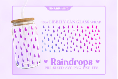 Raindrop Pattern SVG Can Glass Wrap SVG 16oz Libbey Beer