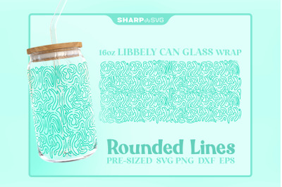 Rounded Lines SVG Can Glass Wrap SVG 16oz Libbey Beer