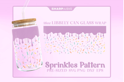 Sprinkles Pattern SVG Can Glass Wrap SVG 16oz Libbey Beer