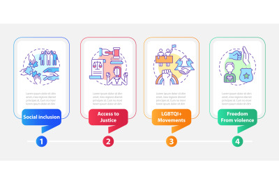 LGBT community programs rectangle infographic template