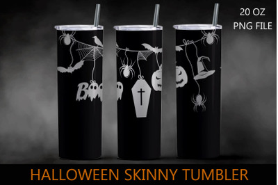 Spooky halloween tumbler, Witch 20 oz skinny tumbler