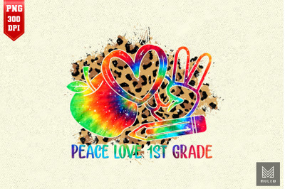 Leopard Peace Love First Grade