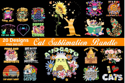 Cat Lover Sublimation Bundle-20 Designs-220707