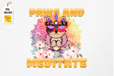 Yoga Paws And Meditate Funny Cat