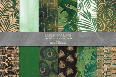 Lush Palms: 12 Tropical Leaf and Natural Pattern Clipart Set