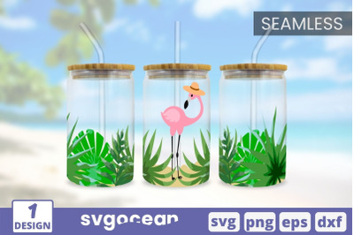 Flamingo Can Glass&nbsp;Wrap Template