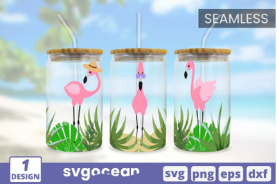 Flamingos Can Glass Wrap SVG