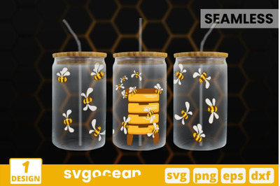 Bees Can Glass Wrap SVG