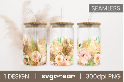 Boho Flowers&nbsp;Can Glass Sublimation