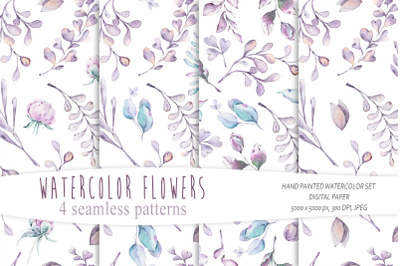 Eucalyptus seamless patterns/ Digital paper - 4 JPEG files