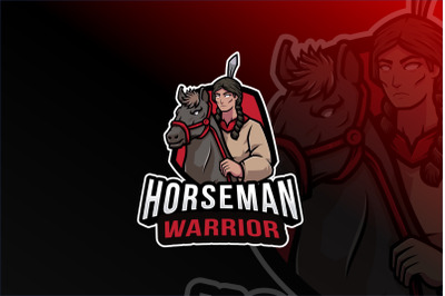 Horseman Warrior Logo Template