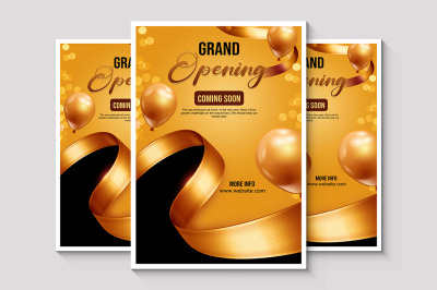 The grand opening black &amp; gold flyer