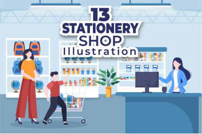 13 Stationery Set Illustration