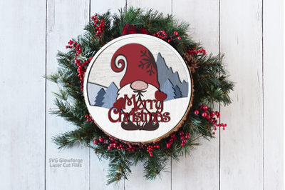 Christmas Gnome Sign SVG Laser Cut Files | Merry Christmas SVG