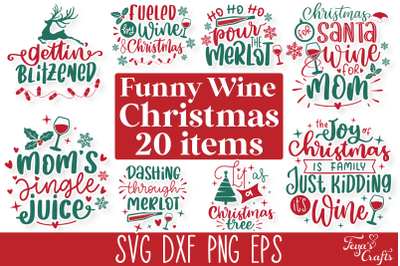 Funny Christmas Wine SVG Bundle