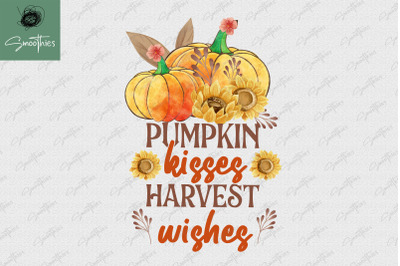 Pumpkin Kisses Harvest Wishes Fall Lover