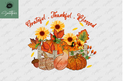 Grateful Thankful Blessed Pumpkin Design