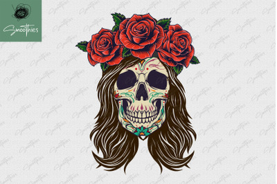 Beauty Girl Sugar Skull Day Of The Dead