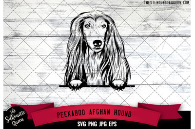 Afghan Hound Peek A Boo | Peekaboo | Peeking Dog Face SVG for Glowforg