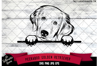 Golden Retriever Peek A Boo | Peekaboo | Peeking Dog Face SVG