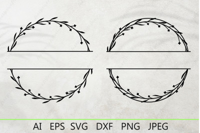 Family monogram svg, Round sign dxf, Circle last name cut By Ananas