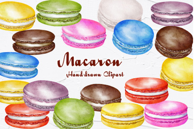 Macaron Watercolor Clipart