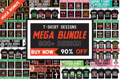 T-shirt Designs Mega Bundle