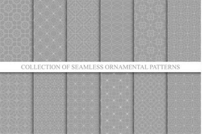Seamless ornamental gray patterns