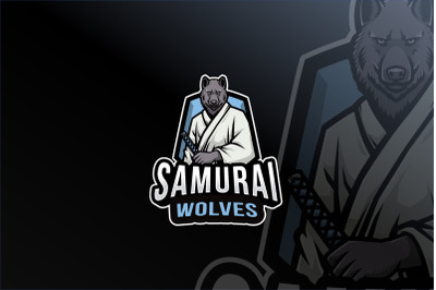 Samurai Wolves Logo Template
