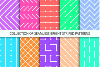 Bright colorful striped patterns