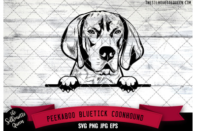 Bluetick Coonhound Peek A Boo | Peekaboo | Peeking Dog Face SVG