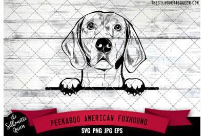 American Foxhound Peek A Boo | Peekaboo | Peeking Dog Face SVG