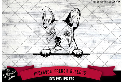 French Bulldog Peek A Boo | Peekaboo | Peeking Dog Face SVG