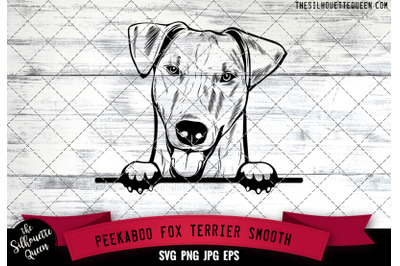 Fox Terrier Smooth Peek A Boo | Peekaboo | Peeking Dog Face SVG