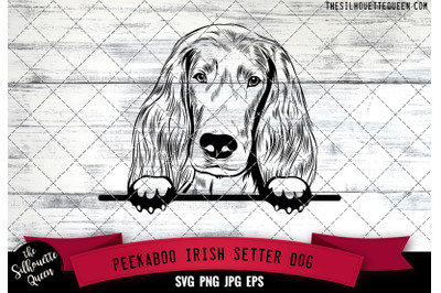 Irish Setter Peek A Boo | Peekaboo | Peeking Dog Face SVG