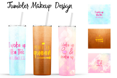 Make Up Tumbler | Makeup 20 oz Tumbler | Lipstick Wrap Design