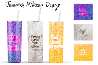 Make Up Tumbler | Makeup 20 oz Tumbler | Lipstick Wrap Design